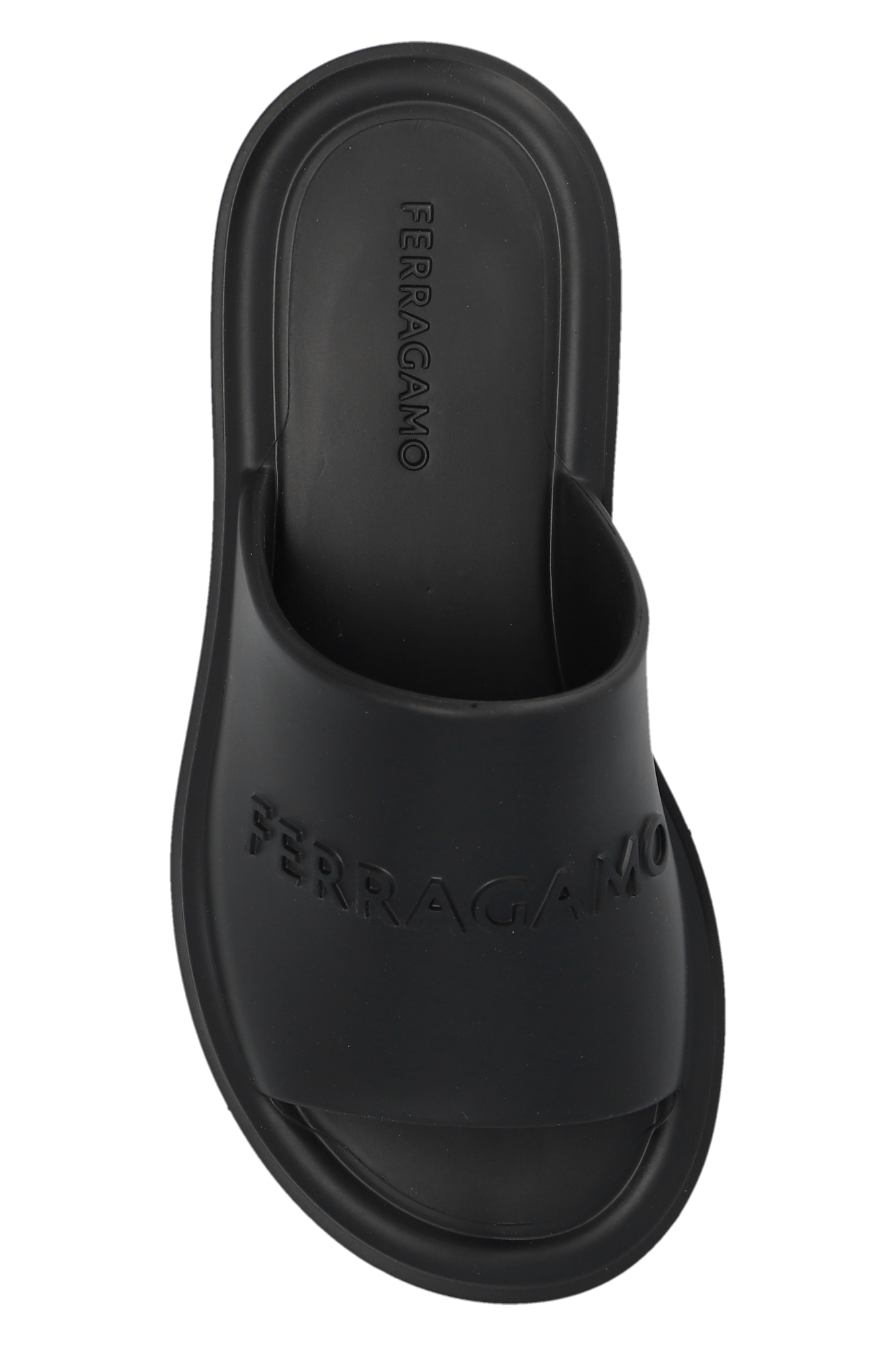 Ferragamo black cheap slides